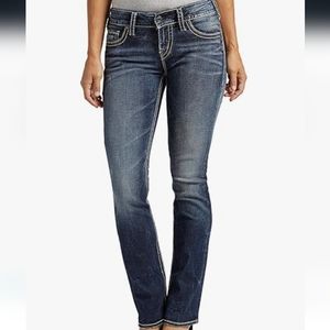 Womens Suki Silver Jeans-Indigo Size 29 x 32 Straight Leg